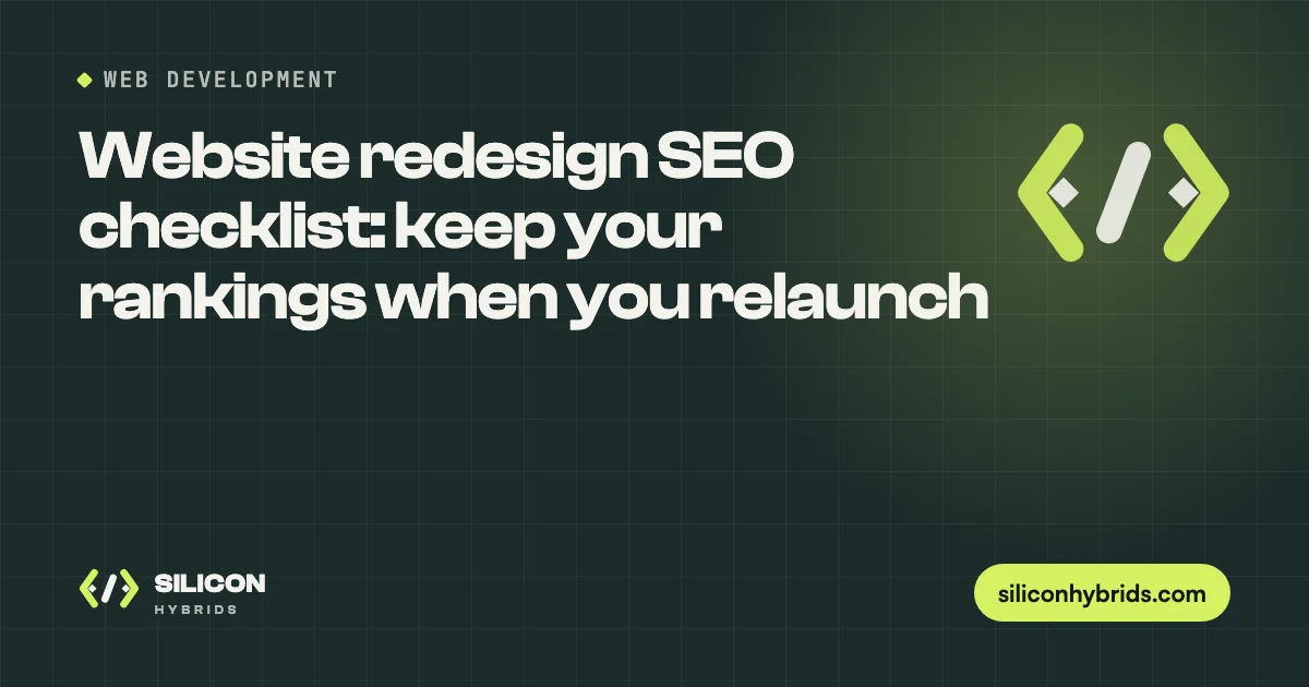 Website redesign SEO checklist: keep your rankings when you relaunch (featured image)
